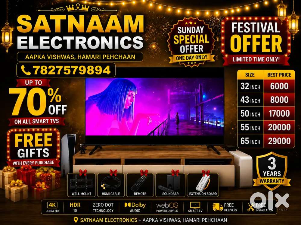 43 Q-LED TV 3 YEARS WARRANTY 4K EXCHANGE OFFER 3 YEARS WARRANTY HDR 10