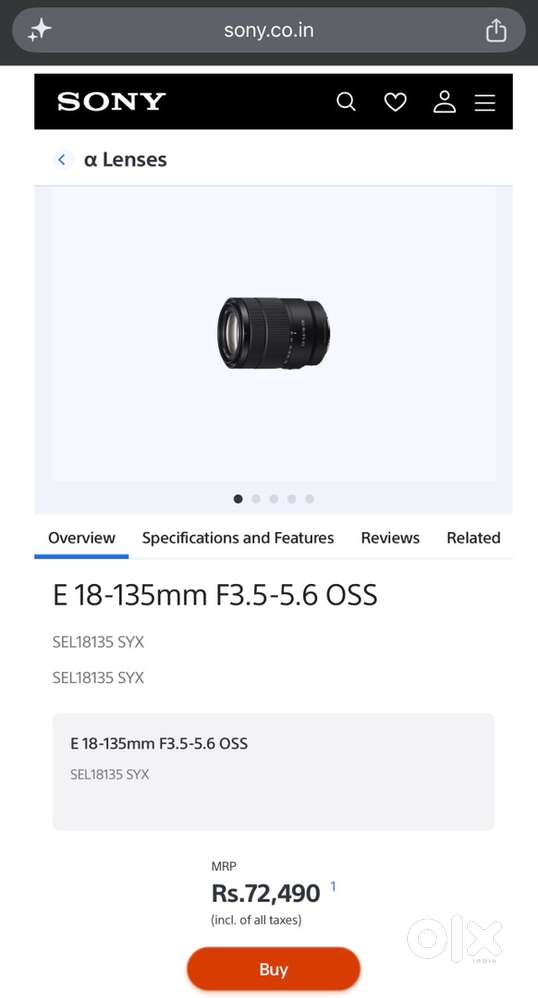 Mint Condition Sony E 18-135mm f/3.5-5.6 OSS Lens