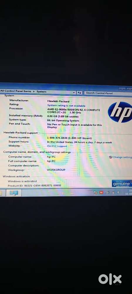 HP Laptop Ram 4Gb Harddisk 500GB