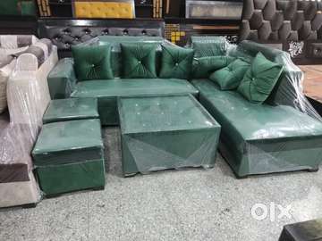 Olx l deals shape sofa set