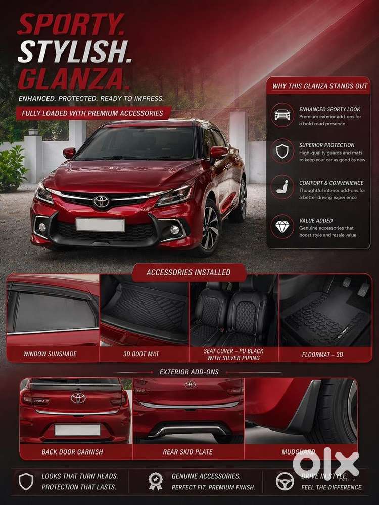 Toyota Glanza V Amt 2025  Single Owner  Low Km  Under Warranty