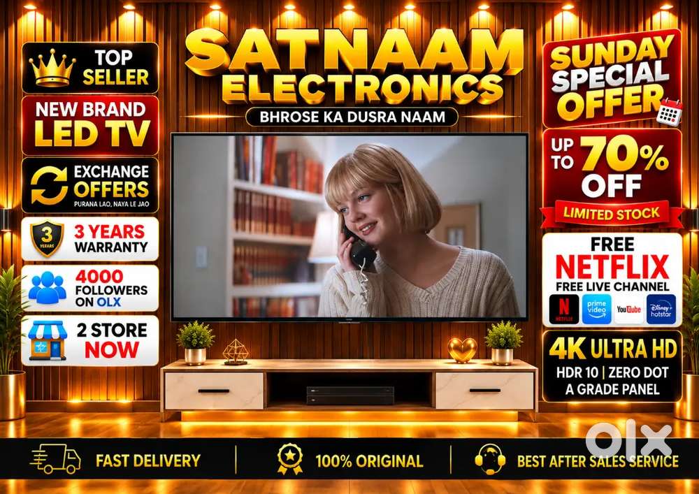 43 Q-LED TV 3 YEARS WARRANTY 70% OFF NEW BRAND ULTRA SLIM