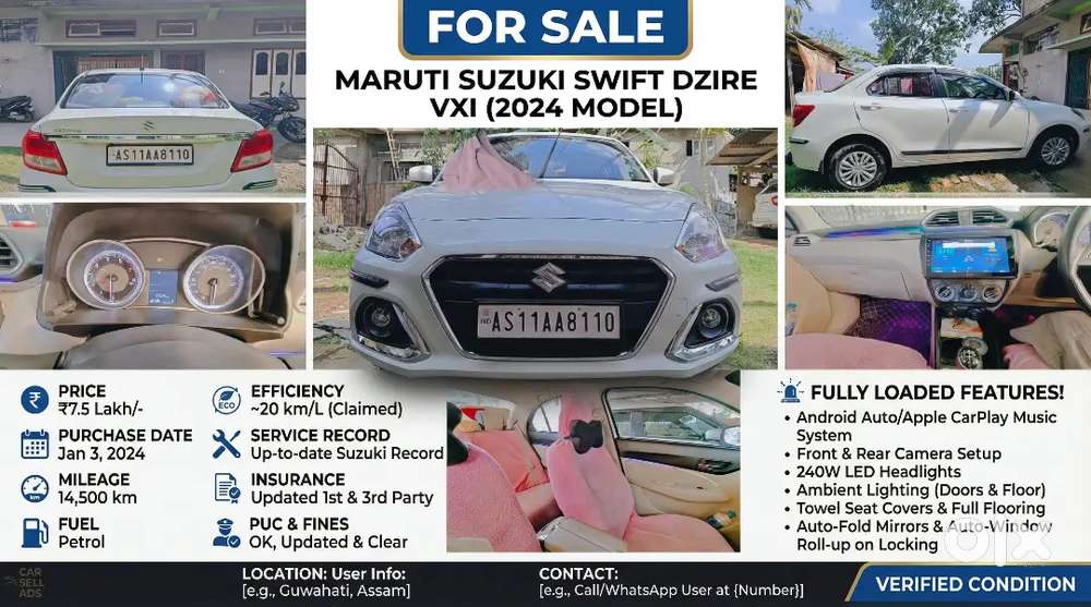 Maruti Suzuki Dzire 2024 Petrol 14500 Km Driven