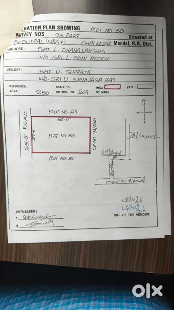 Boduppal NIN Colony 250 sq yard west facing plot for sale - Lands ...