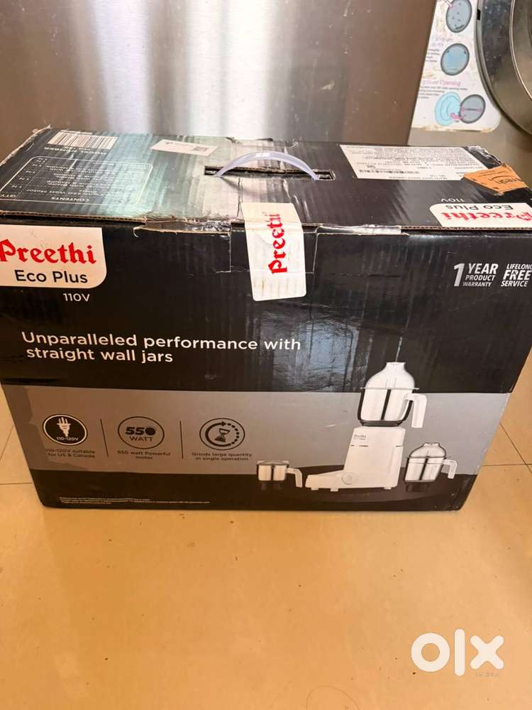 Preethi Eco Plus - Mixer grinder - New - Unused - 110-120v