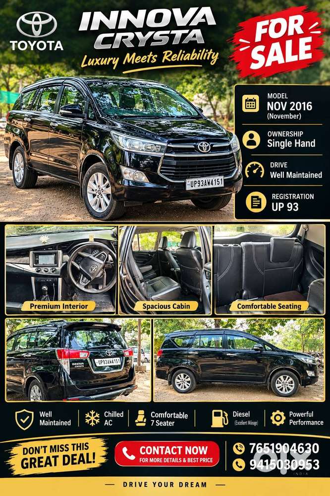 Toyota Innova Crysta 2016 Diesel