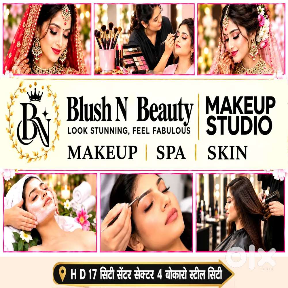 Beauty, makeup and hair service available at home/salon