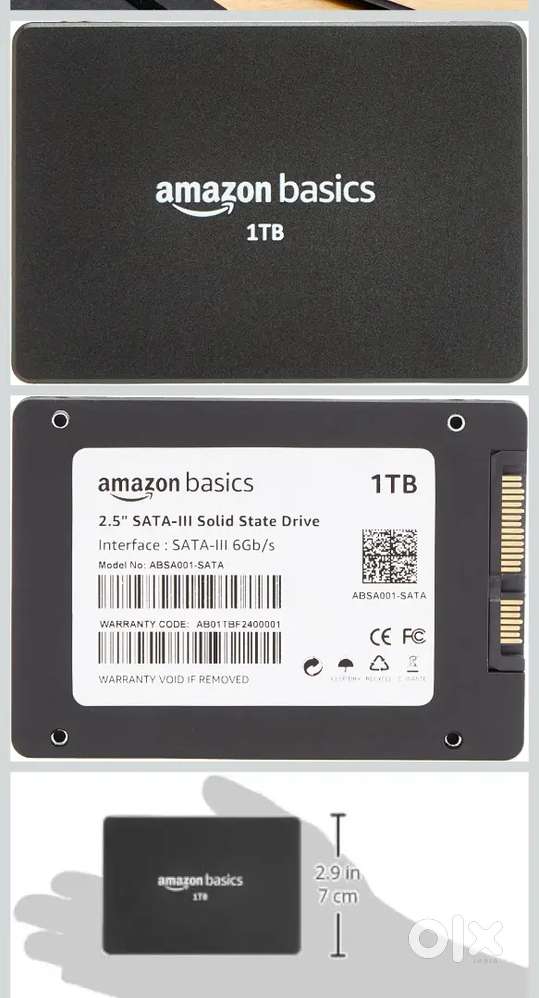 1TB SSD SATA Amazon basics brand new piece available Never used