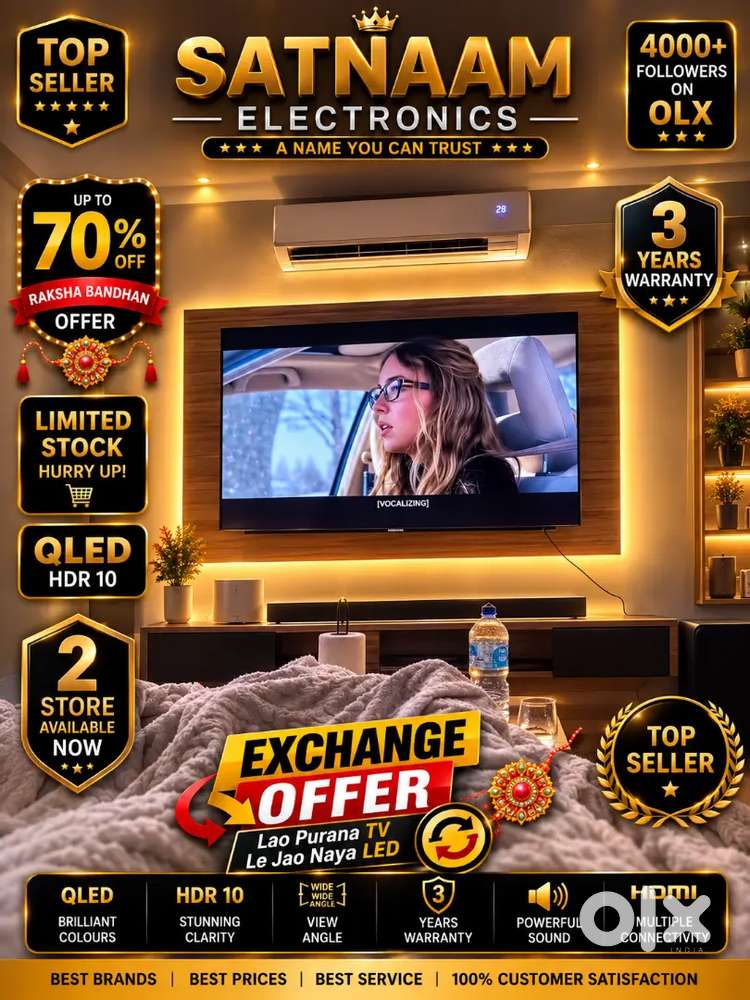 43 Q-LED TV 3 YEARS WARRANTY EXCHANGE OFFER HDR 10 ZERO DOT TECNOLOGY