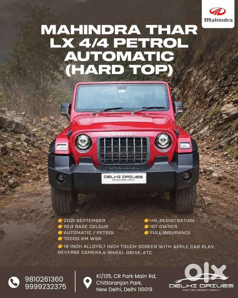 Mahindra Thar Lx P At 4wd 4s Ht, 2021, Petrol