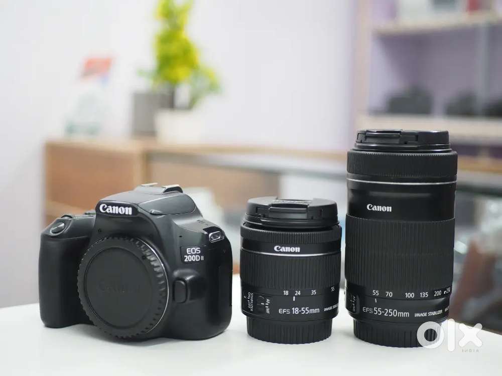 Canon 200d ii 4k with 18-55mm 55-250mm STM Cameras Lenses