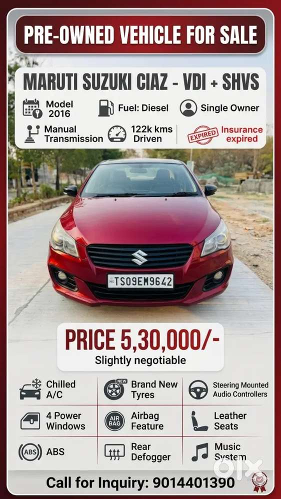 Maruti Suzuki Ciaz 2016 Diesel Well Maintained