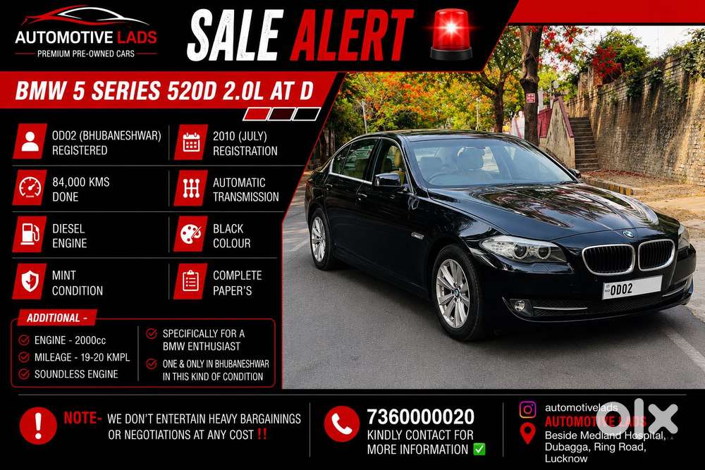Bmw 5 Series 2.0 520d, 2010, Diesel