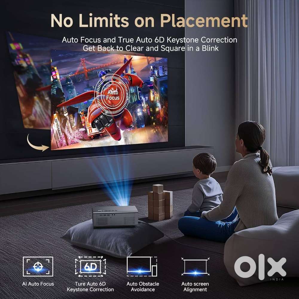 Buy 200Inch 4K Android Projector watch TV Movies Cricket on Big Screen ...
