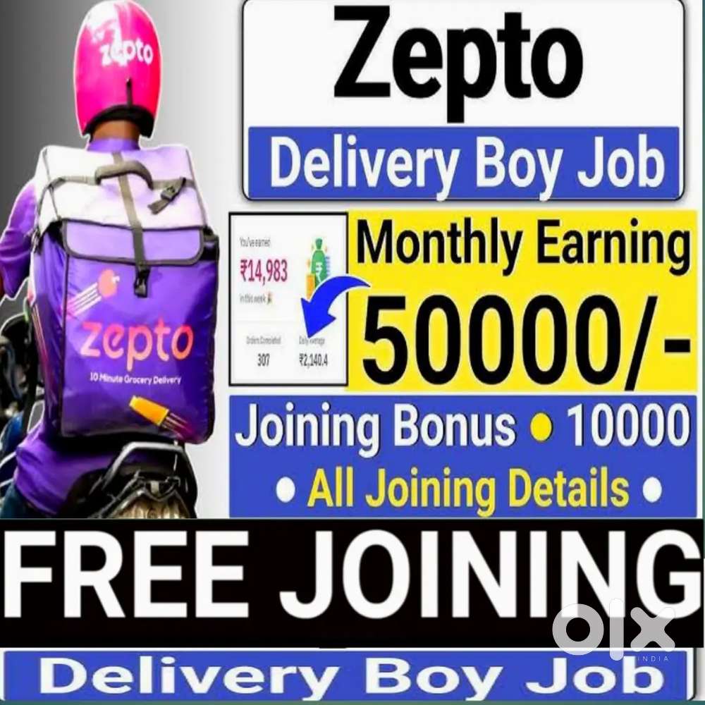 FREE JOINING 100 Delivery boys Zepto Delivery jobs - Delivery