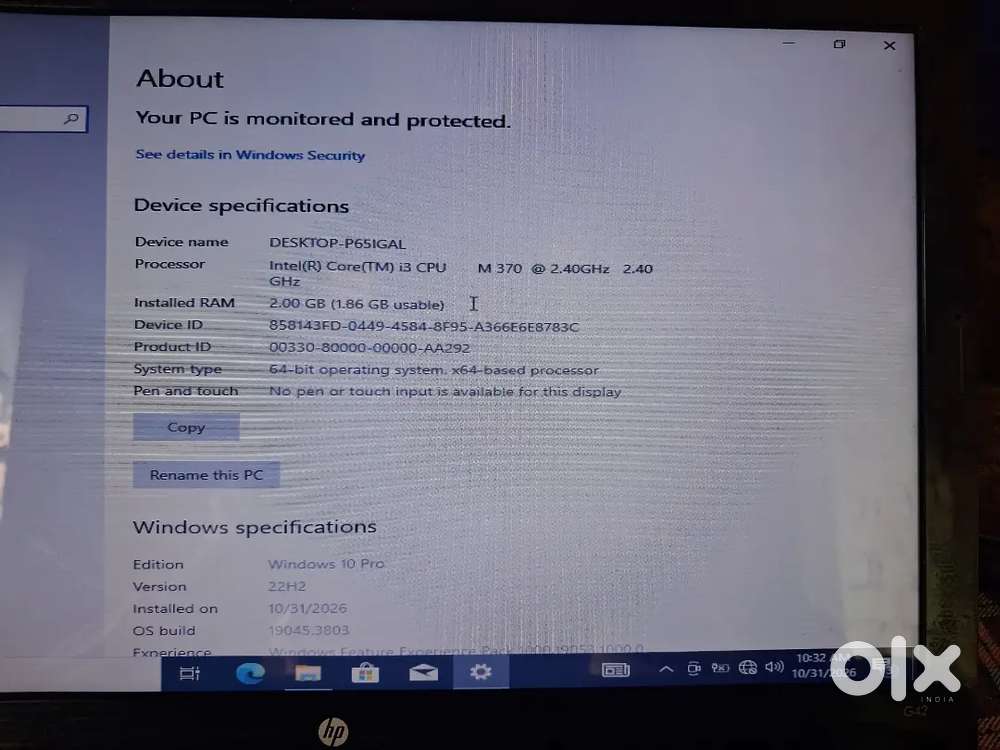 HP laptop 2GB RAM ek ghante se battery Chalti Hai