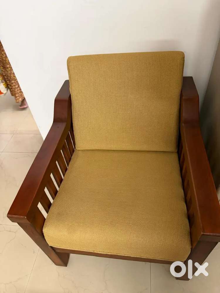 wooden Sofa with cushions 3+1+1 seater