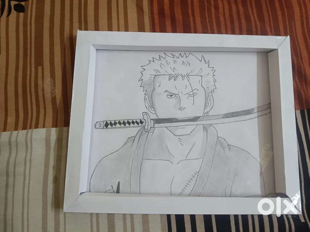 Hand made pencil sketch and charcole portrait art work
