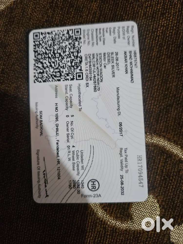 Creta 1.6 Crdi Sx Diesel Avalable For Sale Good Condition