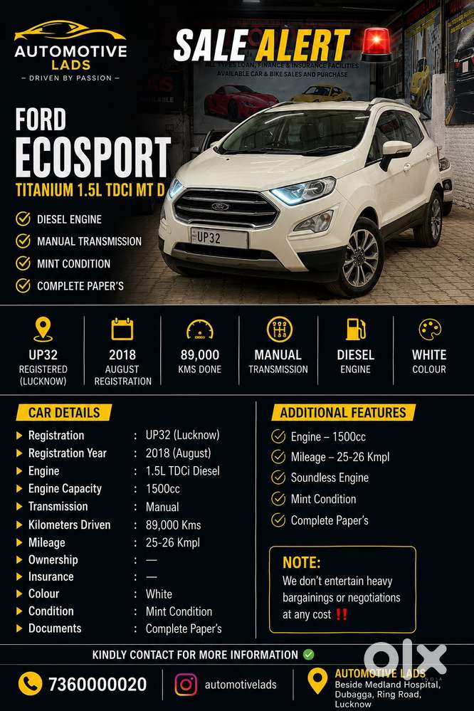 Ford Ecosport 1.5 Diesel Titanium Plus, 2018, Diesel