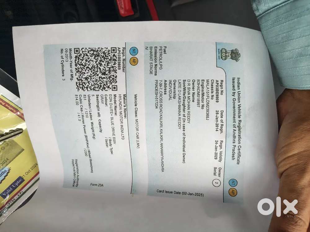 Hyundai Eon Lpg 2014 Registration