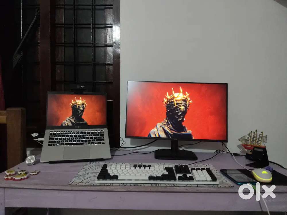 Msi modern 14 c7m+monitor acer 240y+webcam+mouse+keyboard+mouse pad