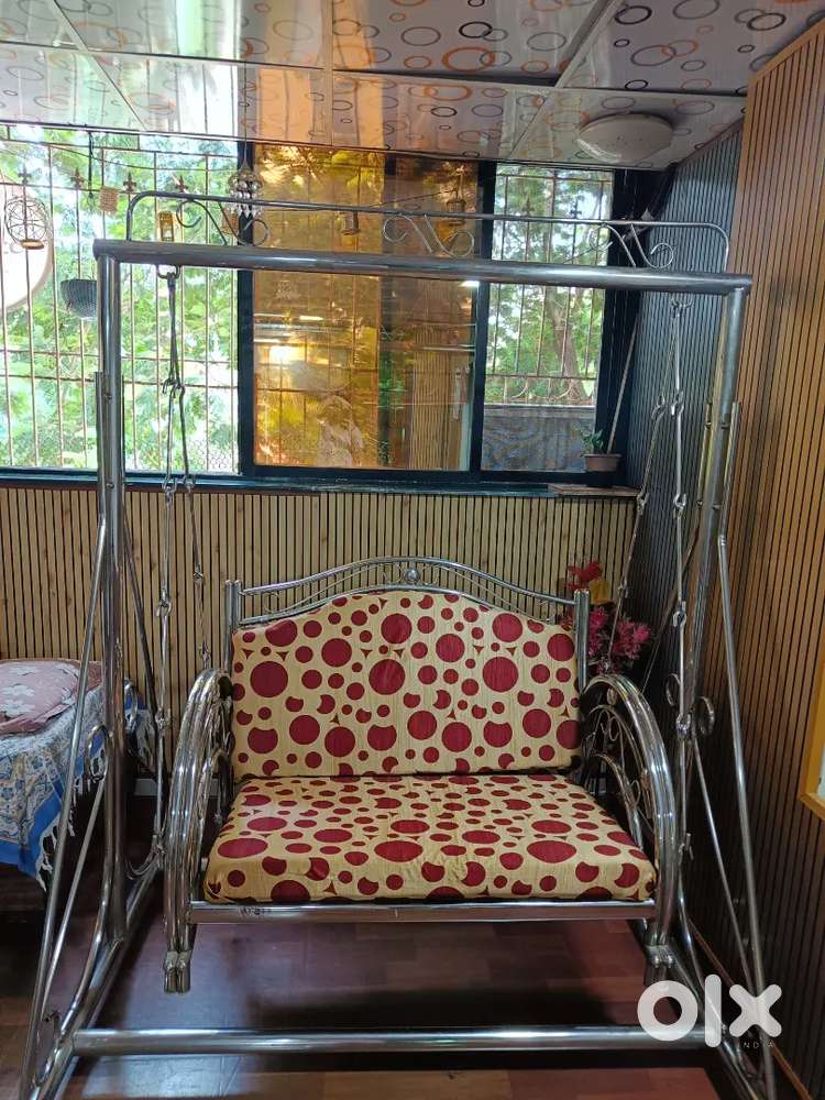 Premium Stainless Steel 3- Seater Swing (Jhula) with Cushion