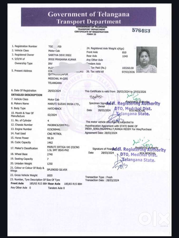 Maruti Suzuki Ertiga Vxi (o) Cng, 2024, Cng & Hybrids