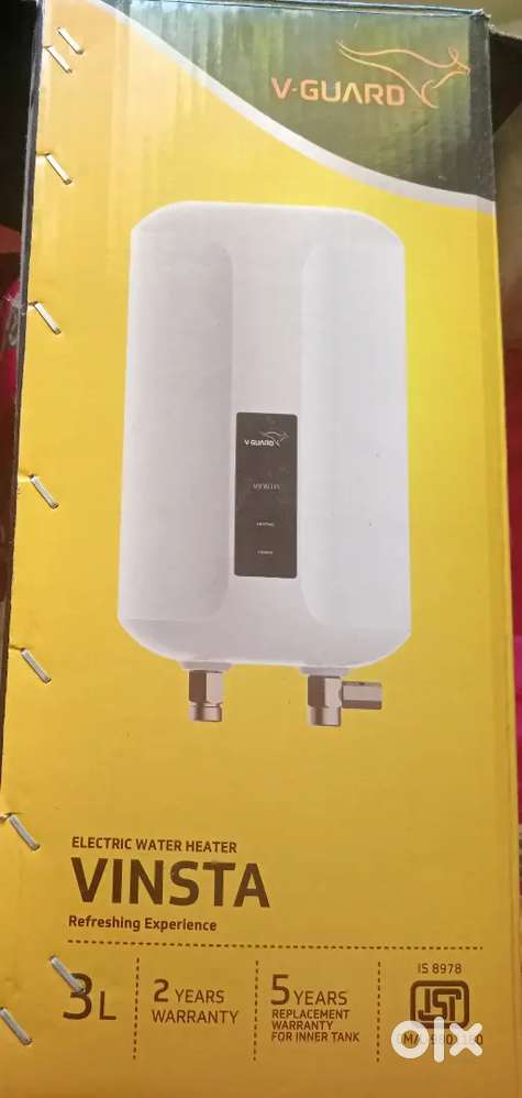 Electric water heater. VGaurd, 2023model. Bought on February 2026