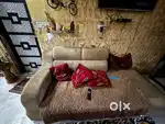 Sofa couch with pillow and cover