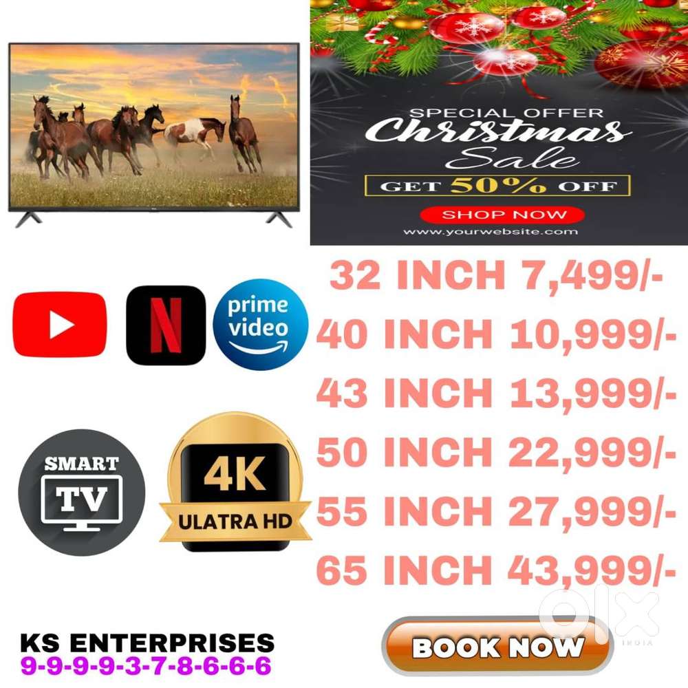 {Christmas Super Sale} 55 Inch Full Smart Android LED TV Original 4K