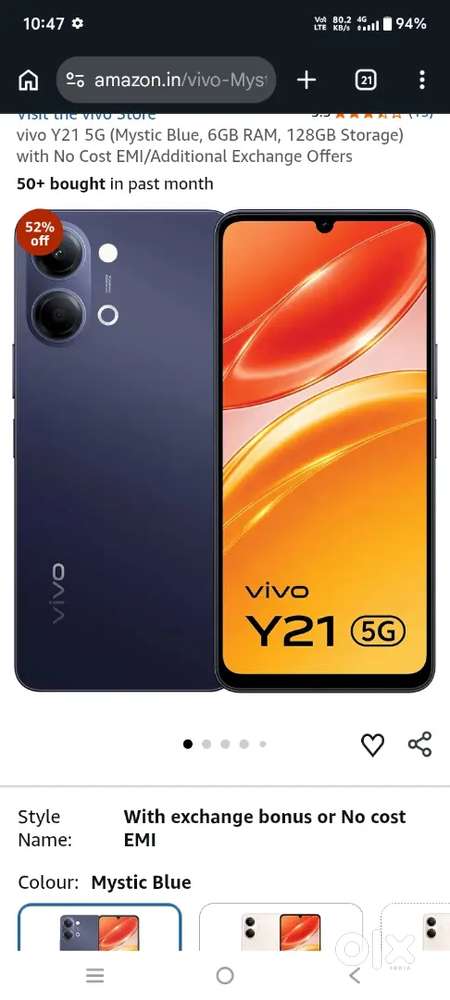 Vivo y 21 new phone 1 month old only