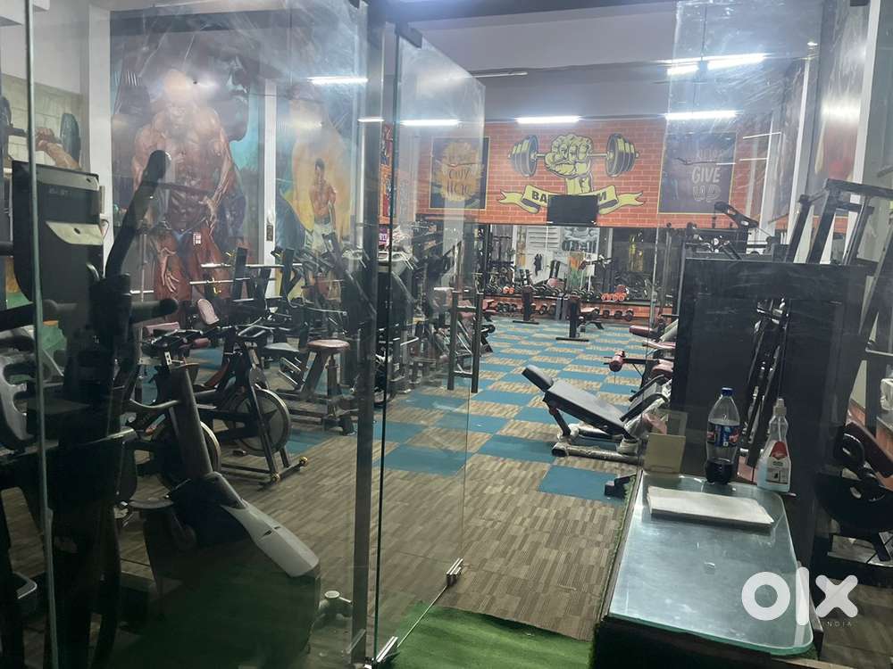 Gym with all equipments and interier