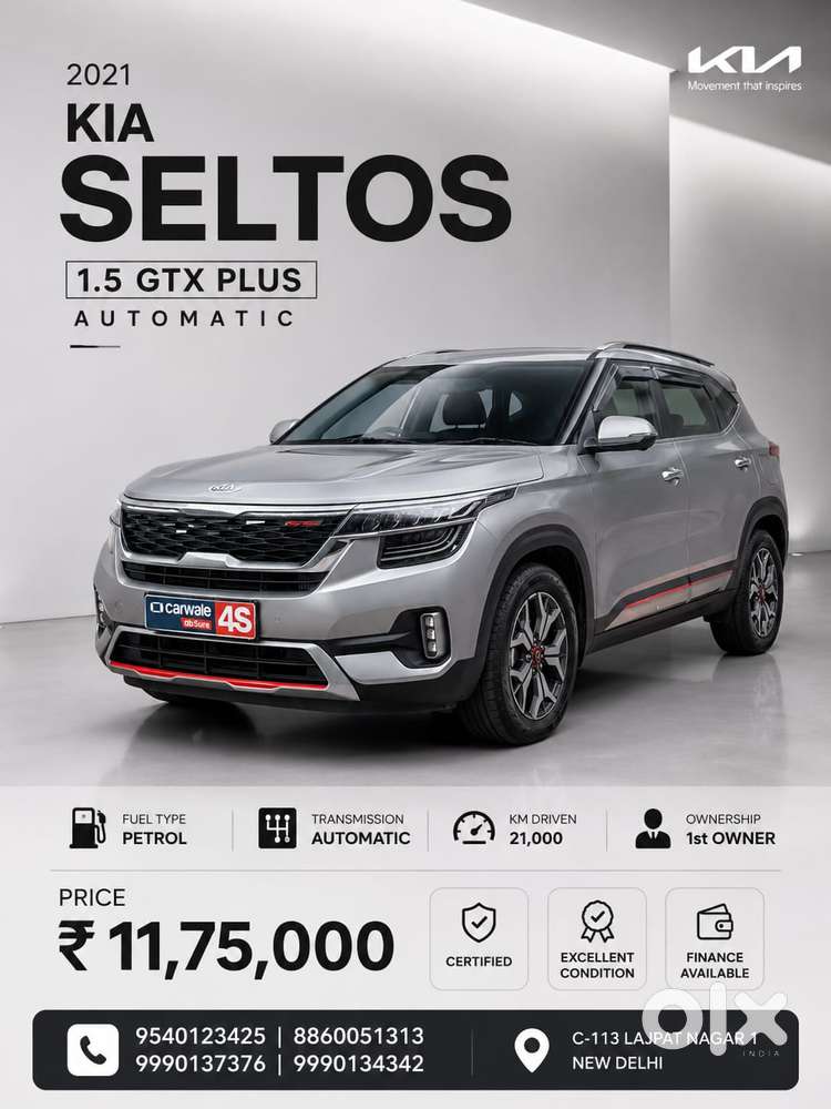 Kia Seltos 1.4 Gtx + Petrol At, 2021, Petrol
