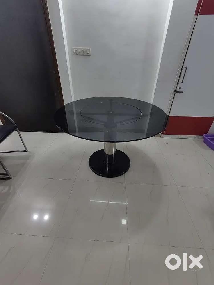 Dining table # Rollar glass dining table # 4 seats dining table
