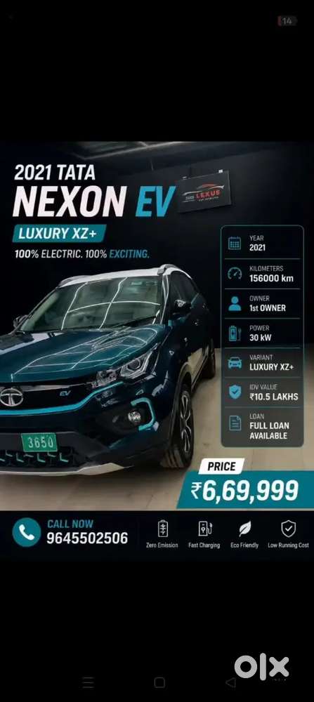Tata Nexon Ev Xz Plus Lux 2021..(130000 Km Battery Changed)