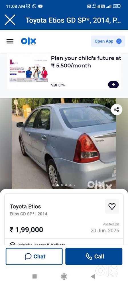 Toyota Etios Gd Sp*, 2014, Petrol