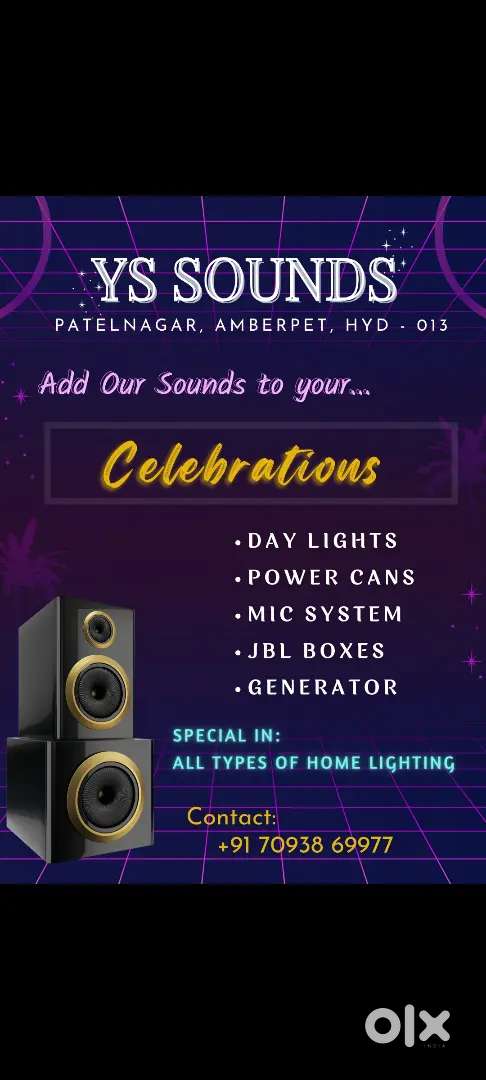 Sounds & generator Available for rent on nimarjanam
