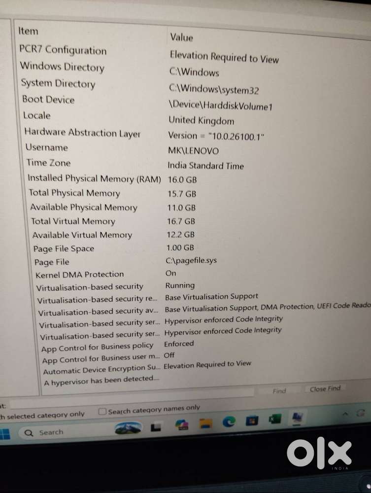 Lenovo laptop -i7. 10th gen 16gb ram. 256gb SSD