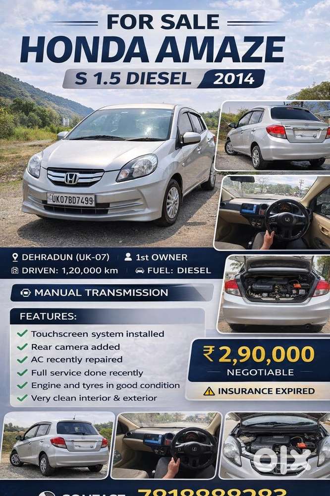 Honda Amaze 2014 Diesel -1 Owner 1.5 Idtech Turbocharged Engine