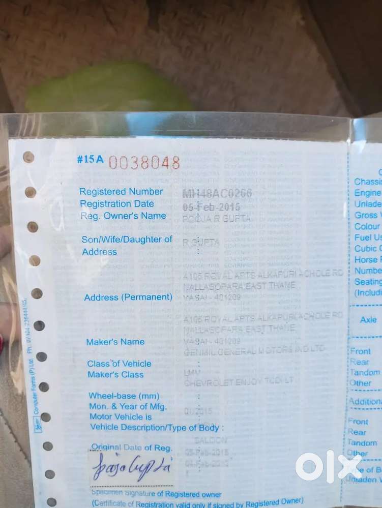 Chevrolet Enjoy 2015 Diesel 44000 Km Driven