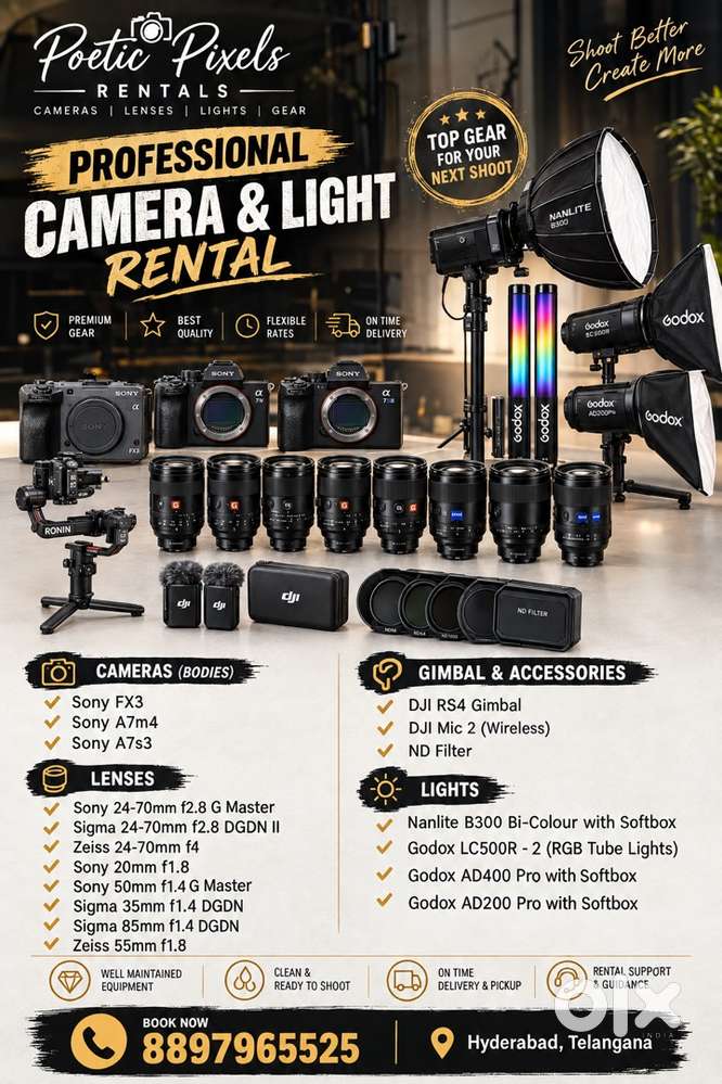 Sony a7m4 ,sony FX3 ,Sony a7s3 camera for rent