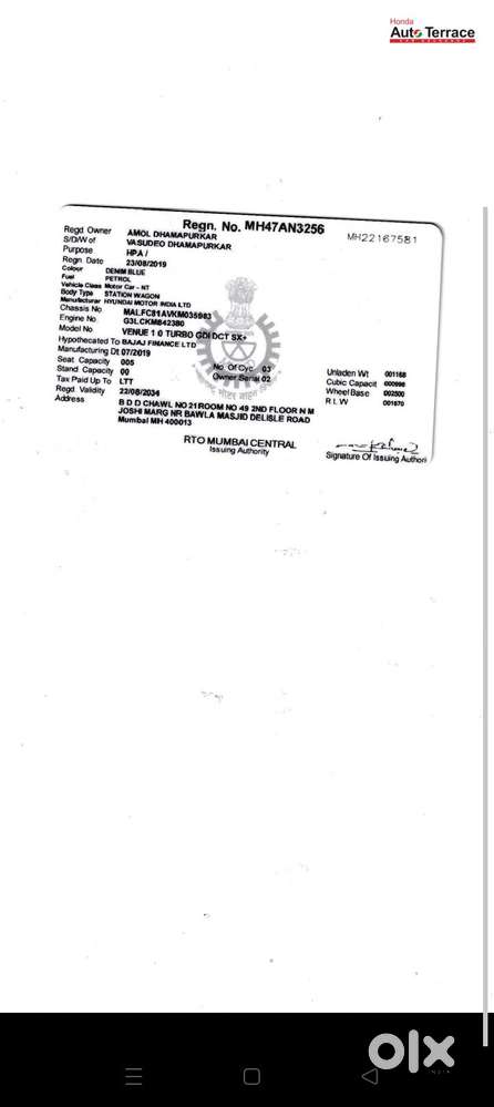 Hyundai Venue Sx Turbo, 2019, Petrol