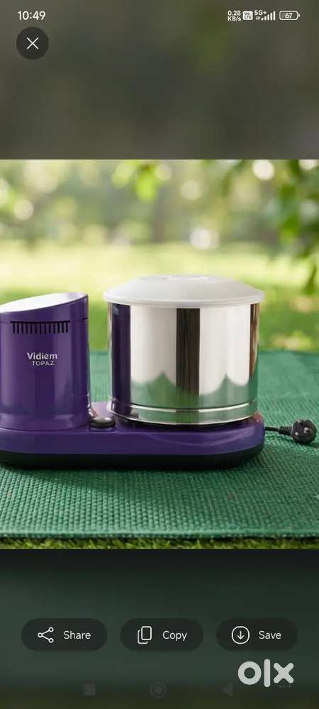 Vidiem Topaz 2L Table Top Wet Grinder - Almost Brand New (Hardly Used)