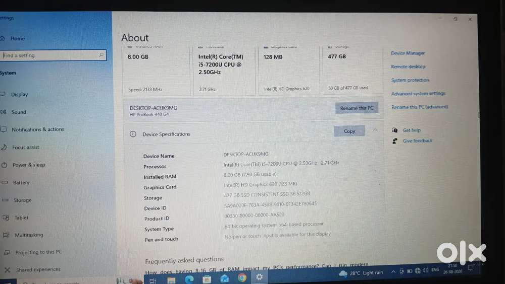 Hp laptop in good condition