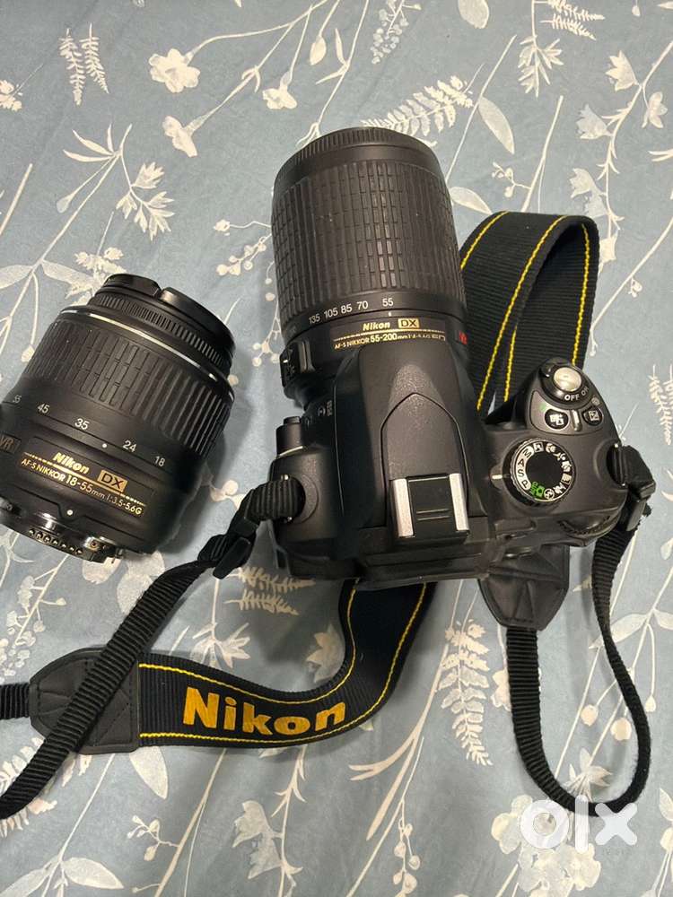 Nikon D60 with 18-55 and 55-200 lenses with bag