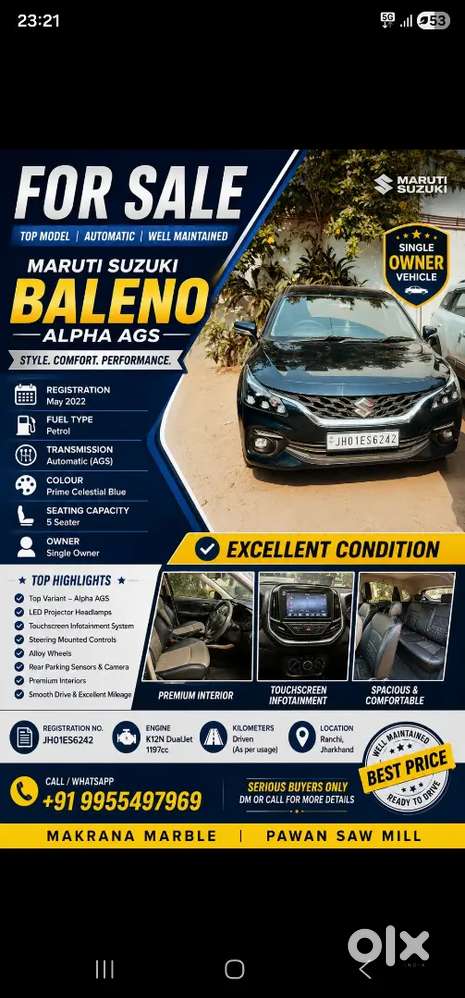 Maruti Suzuki Baleno Alpha Ags Automatic Top Model