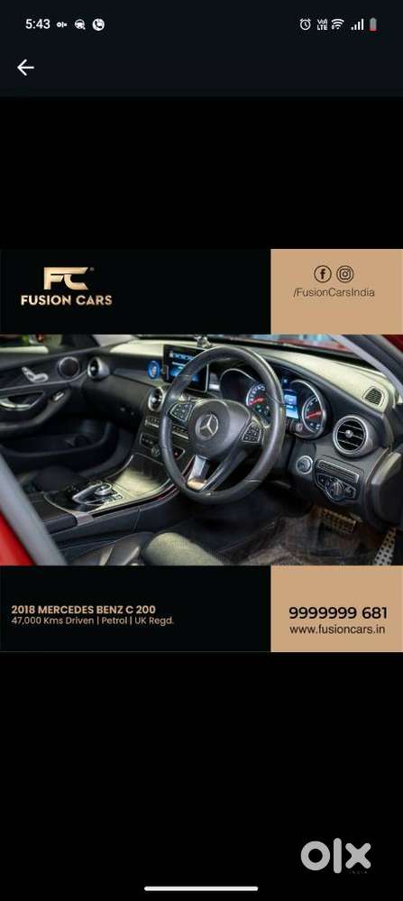 Mercedes-benz C-class C 200, 2018, Petrol