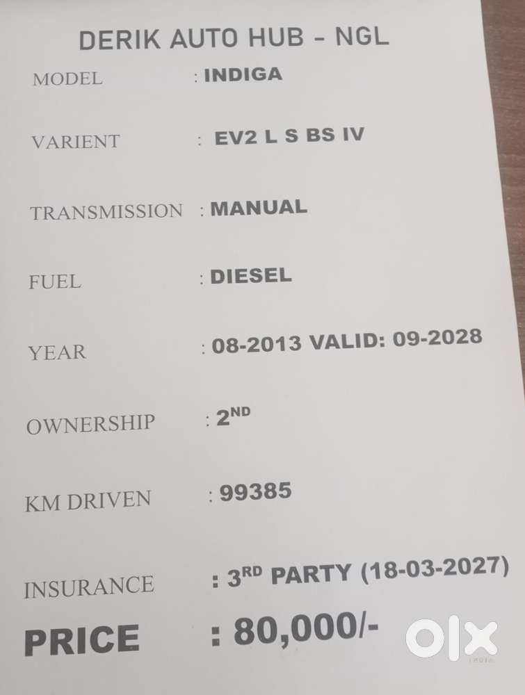 Tata Indica Ev2 Ev2 Ls, 2013, Diesel