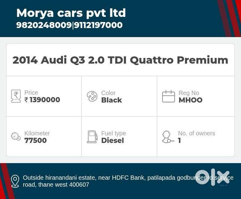 Audi Q3 2.0 Tdi Quattro Premium, 2014, Diesel